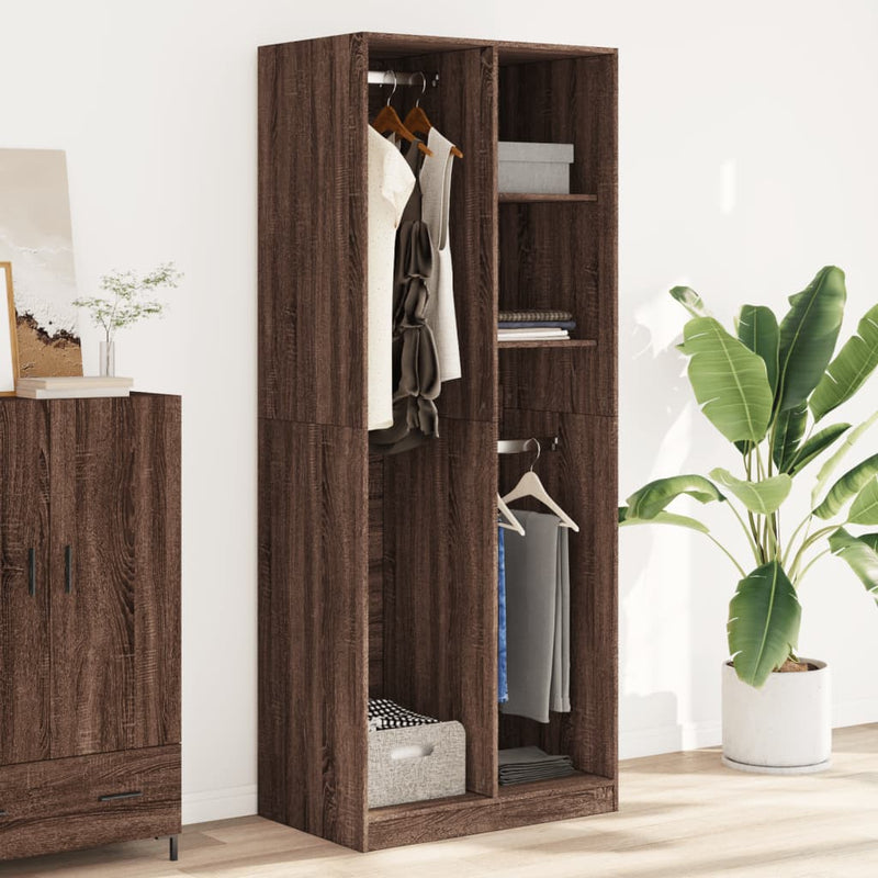 vidaXL barna tölgy színű szerelt fa ruhásszekrény 80 x 50 x 200 cm