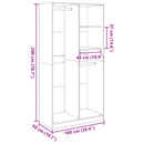 vidaXL betonszürke szerelt fa ruhásszekrény 100 x 50 x 200 cm