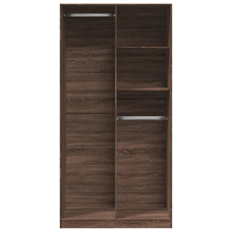 vidaXL barna tölgy színű szerelt fa ruhásszekrény 100 x 50 x 200 cm