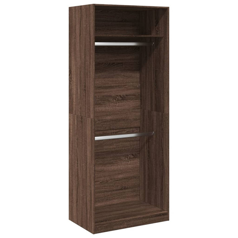 vidaXL barna tölgy színű szerelt fa ruhásszekrény 80 x 50 x 200 cm