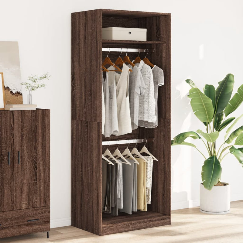 vidaXL barna tölgy színű szerelt fa ruhásszekrény 80 x 50 x 200 cm