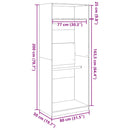 vidaXL barna tölgy színű szerelt fa ruhásszekrény 80 x 50 x 200 cm