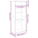 vidaXL antik fa színű szerelt fa ruhásszekrény 80 x 50 x 200 cm