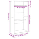 vidaXL szürke sonoma színű szerelt fa ruhásszekrény 100 x 50 x 200 cm