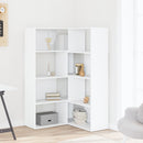 vidaXL 4 szintes fehér szerelt fa sarok könyvespolc 85 x 85 x 140 cm