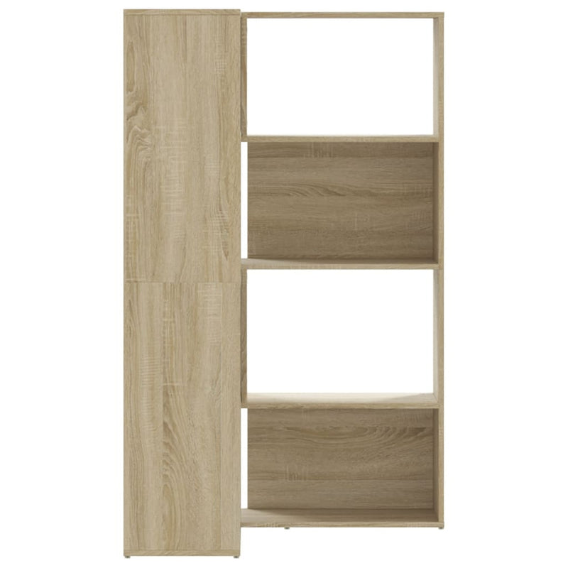 vidaXL 4 szintes sonoma tölgy szerelt fa sarok könyvespolc 85x85x140cm