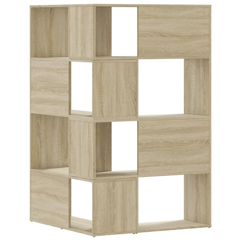 vidaXL 4 szintes sonoma tölgy szerelt fa sarok könyvespolc 85x85x140cm