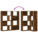 vidaXL 4 szintes füstös tölgy szerelt fa sarokkönyvespolc 85x85x140cm