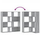 vidaXL 4 szintes szürke szerelt fa sarokkönyvespolc 85x85x140 cm