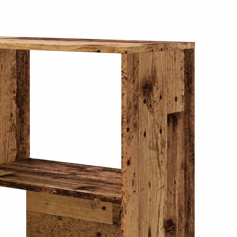vidaXL 4 szintes antik fa szerelt fa sarokkönyvespolc 85 x 85 x 140 cm