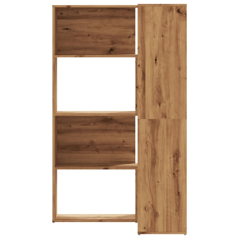 vidaXL 4 szintes tölgy színű szerelt fa sarokkönyvespolc 85x85x140 cm