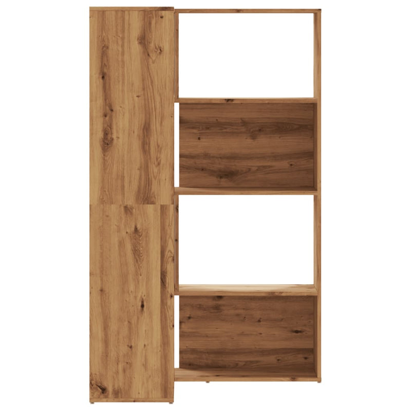 vidaXL 4 szintes tölgy színű szerelt fa sarokkönyvespolc 85x85x140 cm