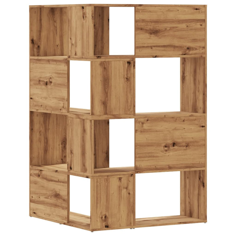 vidaXL 4 szintes tölgy színű szerelt fa sarokkönyvespolc 85x85x140 cm