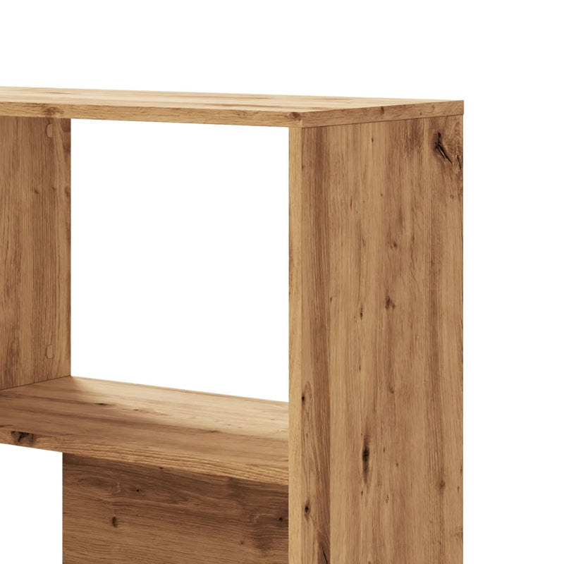 vidaXL 4 szintes tölgy színű szerelt fa sarokkönyvespolc 85x85x140 cm