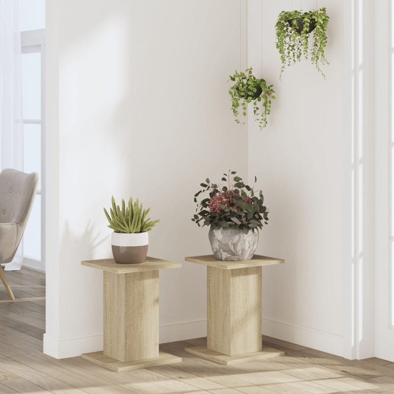 vidaXL 2 db sonoma tölgy szerelt fa növénytartó állvány 30x30x40 cm