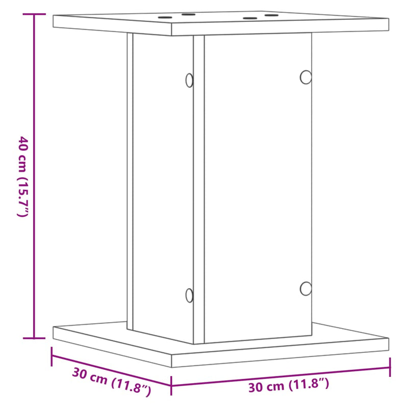 vidaXL 2 db betonszürke szerelt fa növénytartó állvány 30 x 30 x 40 cm