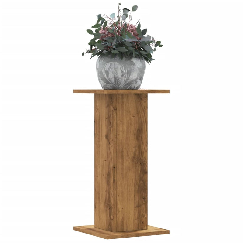 vidaXL 2 db kézműves tölgy szerelt fa növénytartó állvány 30x30x60 cm