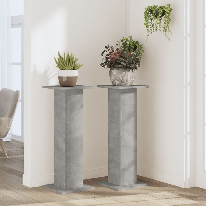 vidaXL 2 db betonszürke szerelt fa növénytartó állvány 30 x 30 x 40 cm