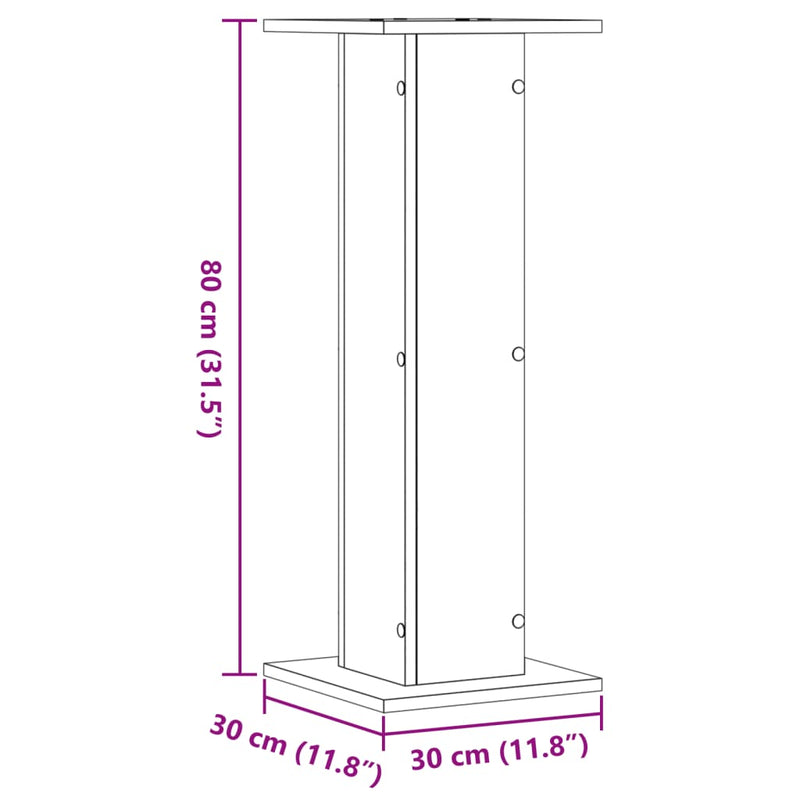vidaXL 2 db barna tölgy szerelt fa növénytartó állvány 30 x 30 x 80 cm