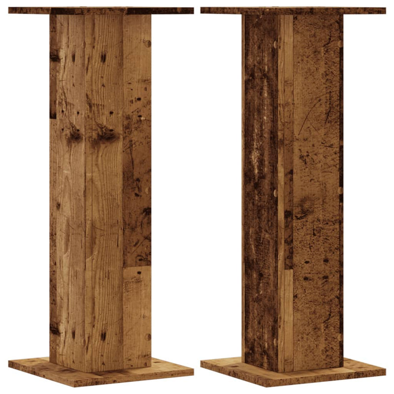 vidaXL 2 db antik fa színű szerelt fa növénytartó állvány 30x30x80 cm
