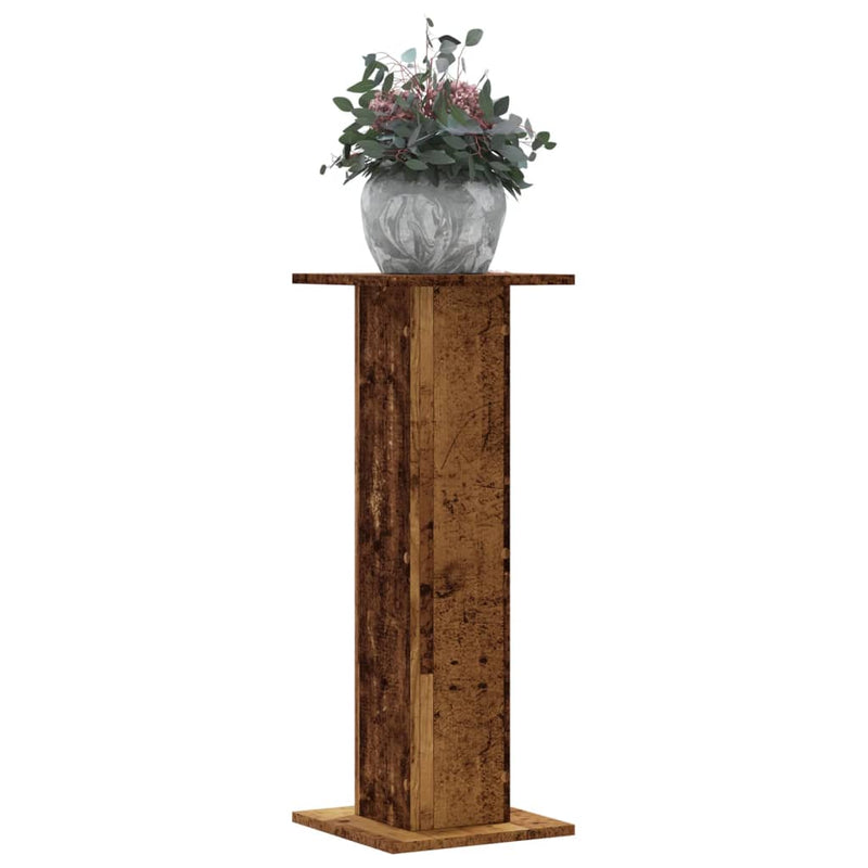 vidaXL 2 db antik fa színű szerelt fa növénytartó állvány 30x30x80 cm