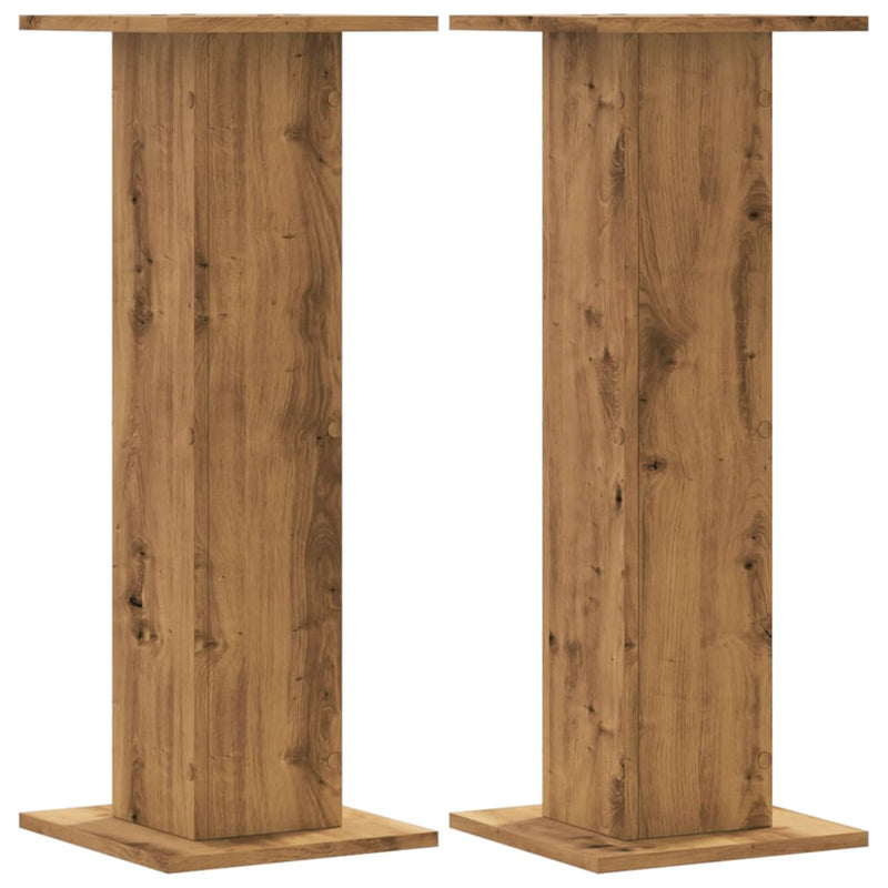 vidaXL 2 db kézműves tölgy szerelt fa növénytartó állvány 30x30x80 cm