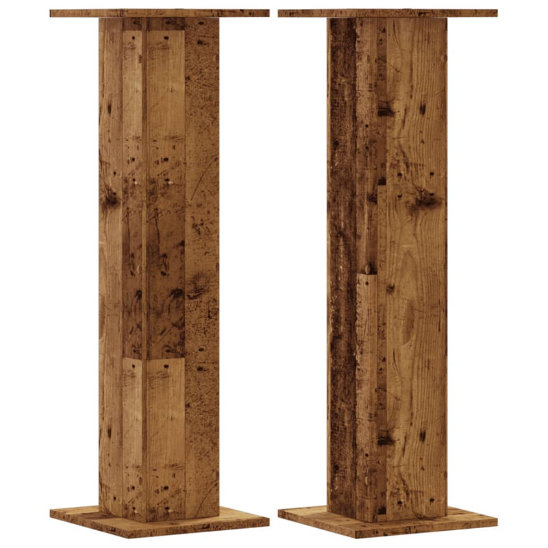 vidaXL 2 db antik fa színű szerelt fa növénytartó állvány 30x30x95 cm