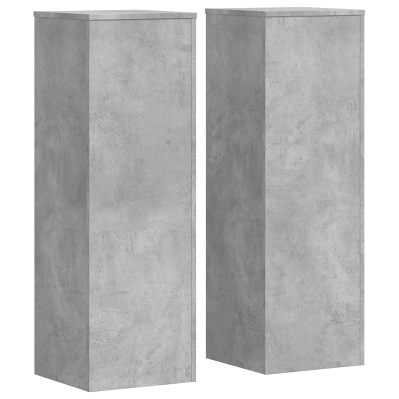 vidaXL 2 db betonszürke szerelt fa növénytartó állvány 33x33x100 cm