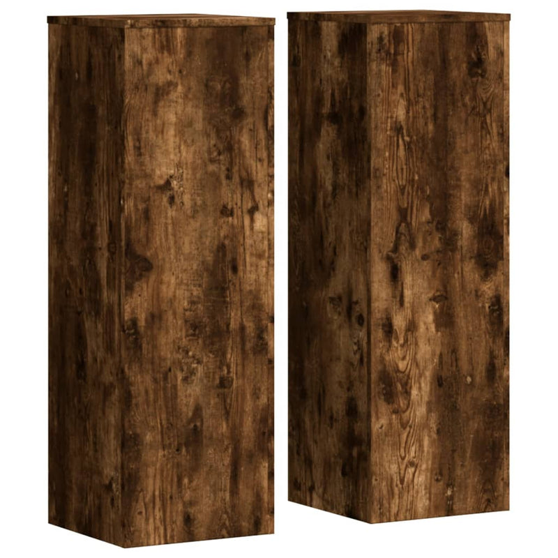 vidaXL 2 db füstös tölgy szerelt fa növénytartó állvány 33x33x100 cm