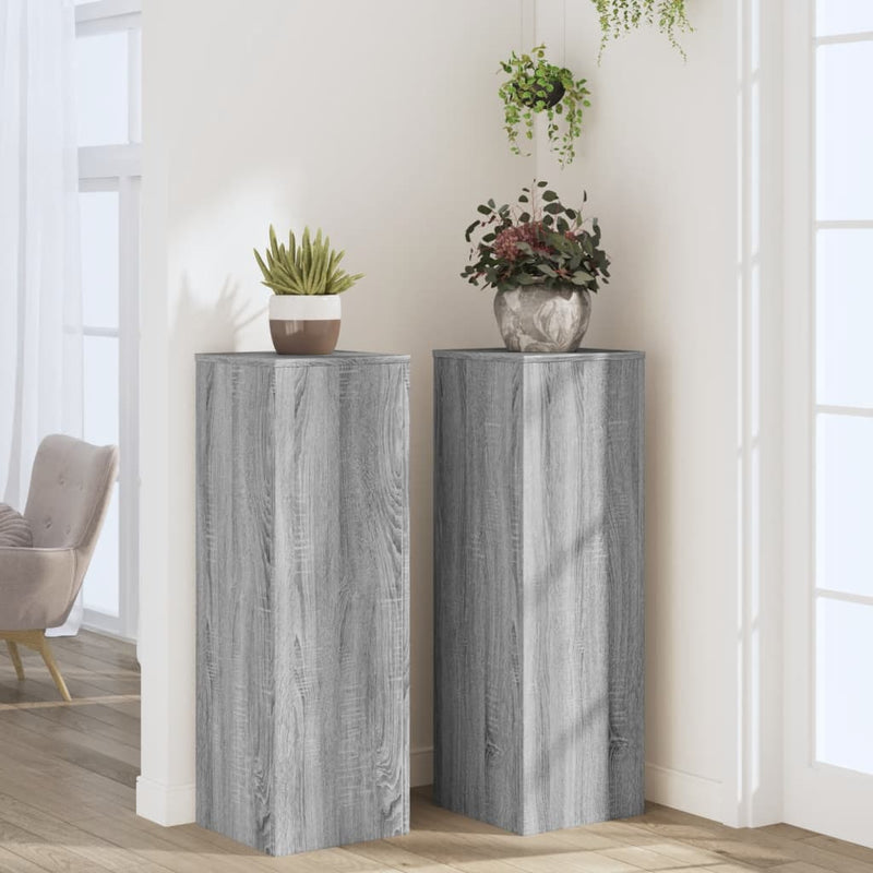 vidaXL 2 db szürke sonoma szerelt fa növénytartó állvány 33x33x100 cm