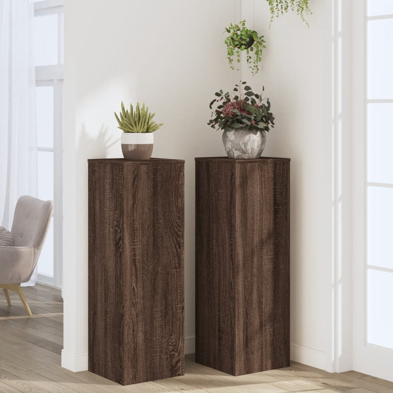 vidaXL 2 db fekete szerelt fa növénytartó állvány 33 x 33 x 100 cm