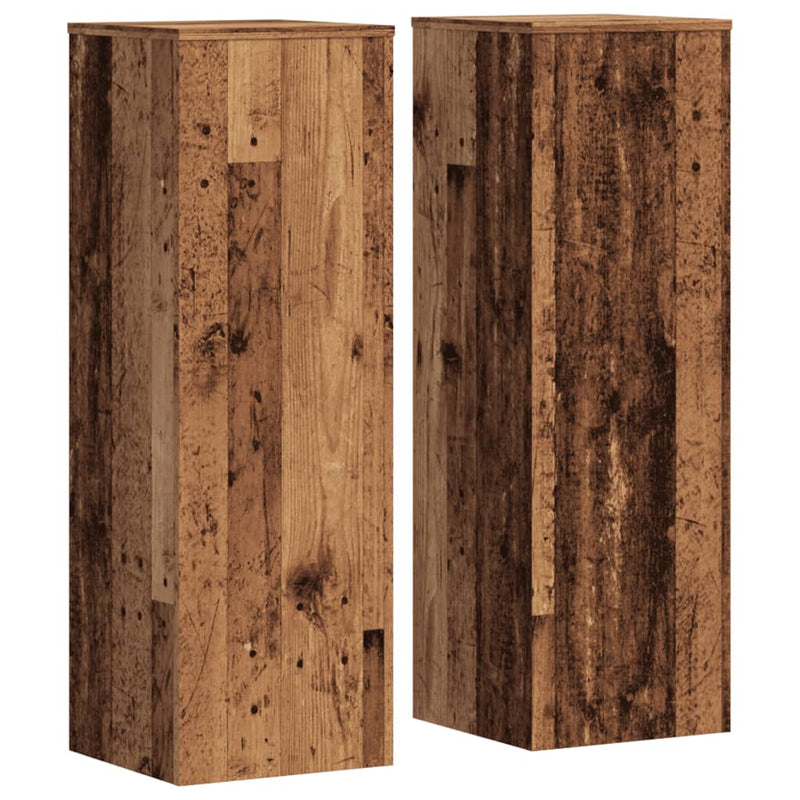 vidaXL 2 db antik fa színű szerelt fa növénytartó állvány 30x30x100 cm