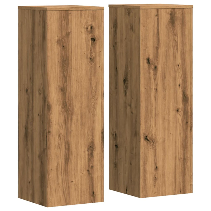 vidaXL 2 db kézműves tölgy szerelt fa növénytartó állvány 30x30x100 cm