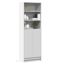 vidaXL fehér szerelt fa magasszekrény LED-ekkel 69 x 32,5 x 200 cm