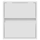 vidaXL fehér falra szerelhető éjjeliszekrény LED-világítással