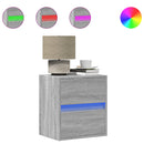 vidaXL szürke sonoma színű fali éjjeliszekrény LED-világítással