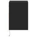 vidaXL fekete falra szerelhető éjjeliszekrény LED-világítással