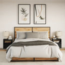 vidaXL 2 db fekete falra szerelhető éjjeliszekrény LED-világítással