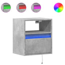 vidaXL 2 db betonszürke fali éjjeliszekrény LED-világítással