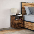 vidaXL füstös sonoma színű fali éjjeliszekrény LED-világítással