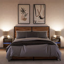 vidaXL 2 db sonoma tölgy színű fali éjjeliszekrény LED-világítással