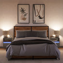 vidaXL 2 db szürke sonoma színű fali éjjeliszekrény LED-világítással