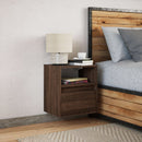 vidaXL barna tölgy színű fali éjjeliszekrény LED-világítással