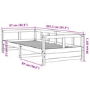 vidaXL fehér tömör fenyőfa kanapéágy matrac nélkül 80 x 200 cm