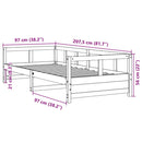 vidaXL viaszbarna tömör fenyőfa kanapéágy matrac nélkül 90 x 200 cm