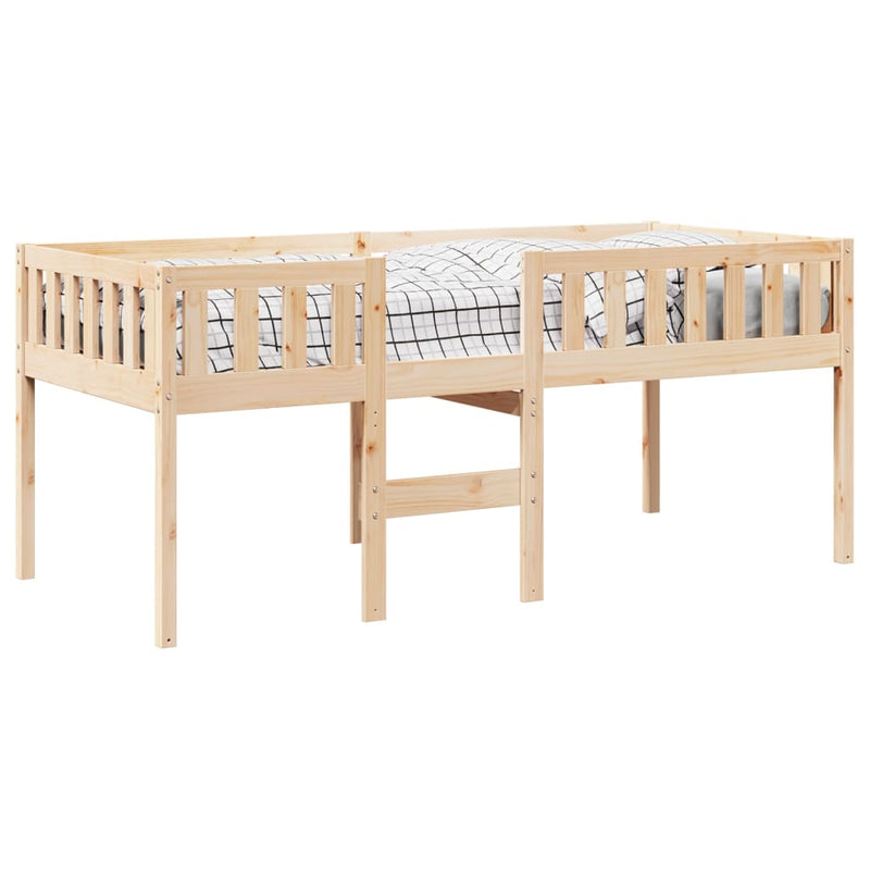 vidaXL tömör fenyőfa gyerekágy matrac nélkül 75 x 190 cm