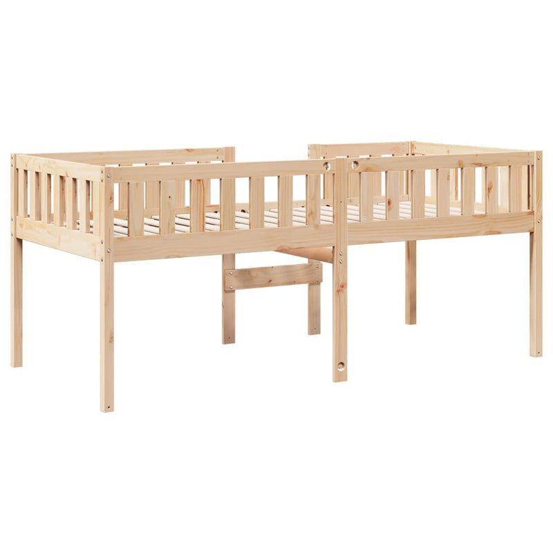 vidaXL tömör fenyőfa gyerekágy matrac nélkül 75 x 190 cm