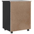 vidaXL MOSS fekete tömör fenyőfa görgős szekrény fiókokkal