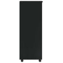 vidaXL MOSS fekete tömör fenyőfa görgős szekrény fiókokkal