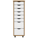 vidaXL MOSS mézbarna tömör fenyőfa görgős szekrény fiókokkal